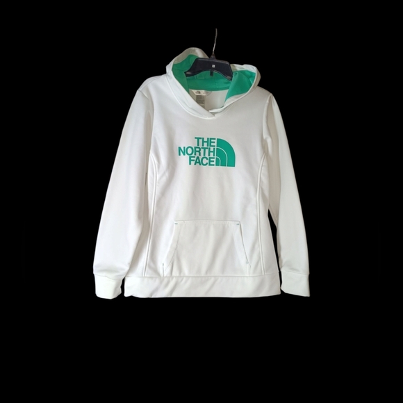 The North Face White Hoodie with Green Logo - Picture 1 of 4